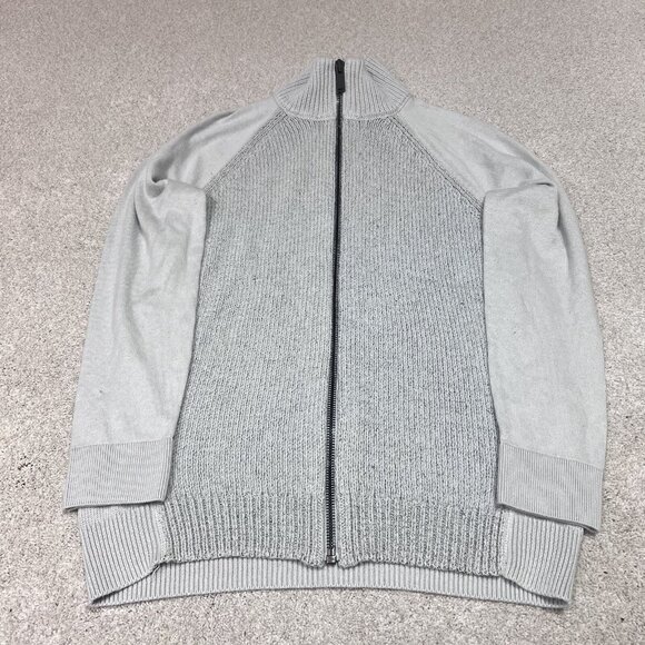 Calvin Klein Sweater Men’s Gray Long Sleeve Full Zip Size Medium - Picture 1 of 11